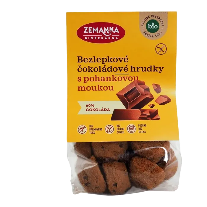 Biopekárna Zemanka bezlepkové čokoládové bio hrudky s pohankou 100 g BIO